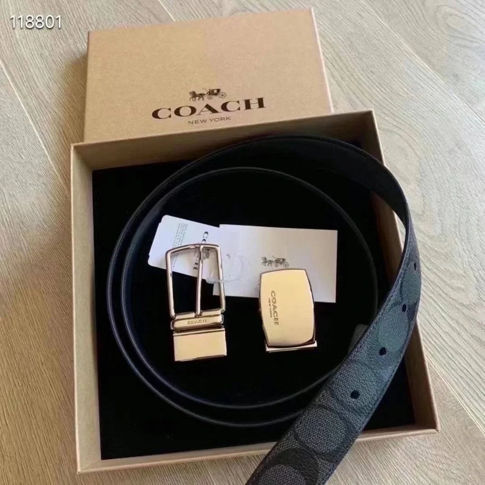 Coach SIGNATURE MOD PLAQUE HARNESS CUT TO SIZE REVERSIBLE BELT